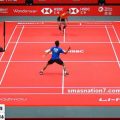 Tampilan laga Anthony Ginting versus Chen Long. (kaldera/ist)