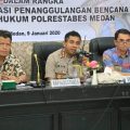 Rapat Koordinasi Penanggulangan Bencana di Wilayah Hukum Polrestabes Medan Di Rupatama Polrestabes Medan, Kamis (9/1/2020).