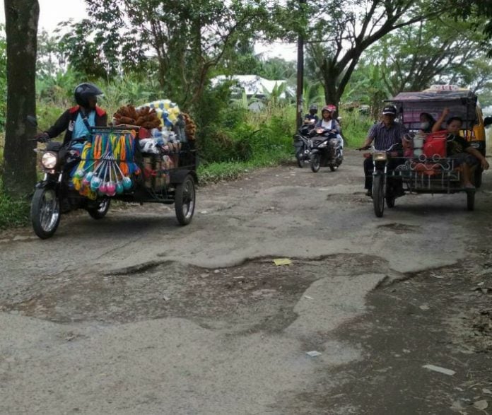 Kondisi Jalan Seroja Raya, Kecamatan Medan Tuntungan sangat memprihatinkan.