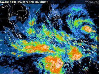 Rilis citra satelit BMKG yang memprakirakan cuaca ekstrem di wilayah Indonesia hingga 12 Januari 2020. (kaldera/bmkg)