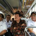 Plt Walikota Medan, Akhyar Nasution (paling kanan) saat mencoba lintasan Buy The Service (BTS) , Rabu (5/2/2020).