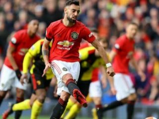 Bruno Fernandes, pada laga Manchester United vs Watford.