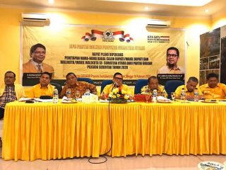 Rapat Pleno DPD I Partai Golkar Provinsi Sumatera Utara, Minggu (16/2/2020) di Aula Kantor Golkar Sumut Jl Wahid Hasyid Medan.