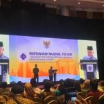 Wapres KH Ma'ruf Amin saat memberikan sambutan dalam Munas ke 17 PHRI di Karawang, Jawa Barat, Senin (10/2/2020) (kaldera/armin nasution)