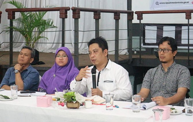 KPU Medan gelar rapat koordinasi dengan instansi terkait di Medan Club, Rabu (12/2/2020).