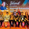 Ketua PHRI Sumut Denny S Wardhana (tiga kiri), Sekretaris Dewi Juita Purba dan para pengurus lainnya foto bersama dengan Ketua BPP PHRI terpilih Hariyadi Sukamdani sekaligus menyatakan kesiapan Sumut menjadi tuan rumah Rakernas PHRI tahun 2021.