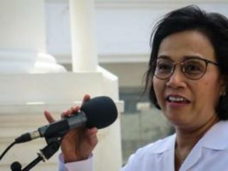 Menteri Keuangan Sri Mulyani dalam konferensi pers di Jakarta, Selasa (25/2/2020).
