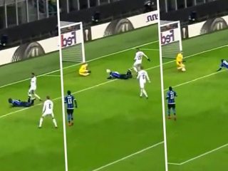 Kolase proses gol penyerang Inter Milan, Romelo Lukaku ke gawang Ludogorets tadi malam. (theprojectworld.com)