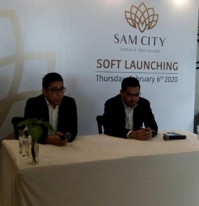 Direktur Sam City, David Sembiring saat soft launching Sam City di Srikandi Botanica, Kamis (6/2/2020).