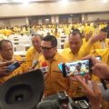 Wakil ketua DPP Golkar, Ahmad Doli Kurnia, saat diwawancarai setelah selesai Musda Golkar.