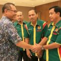 Plt Walikota Medan, Akhyar Nasution saat menghadiri pelantikan Pengurus KONI Medan periode 2020 -2024 di Le Polonia Medan.