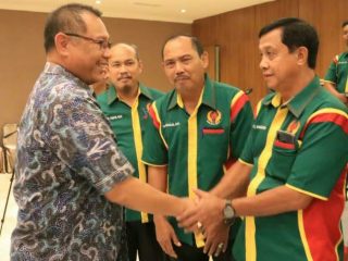 Plt Walikota Medan, Akhyar Nasution saat menghadiri pelantikan Pengurus KONI Medan periode 2020 -2024 di Le Polonia Medan.