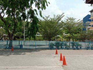 Suasana Sekolah Yayasan Sutomo di Jalan MH Thamrin Medan sepi, Rabu (18/3/2020).