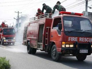 Kawasan Inti Kota Asahan Disemprot Disinfektan