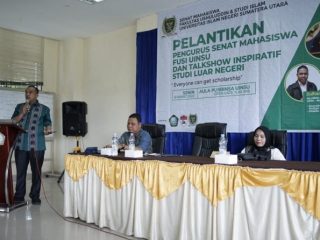 Fakultas Ushuluddin dan Studi Islam (FUSI) UIN SU mengadakan Talk Show Inspiratif Studi Luar Negeri dengan mengusung tema “Everyone Can Get Scholarship” yang berlangsung di Aula Pusbinsa Lantai II UIN SU