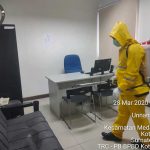 Gugus Tugas Kota Medan Semprot Disinfektan Massal (Foto: Pusdalops-PB BPBD Kota Medan)
