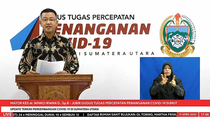 Siaran pers Gugus Tugas Percepatan penanganan COVID-19 Prov. Sumatera Utara (17/4/2020).