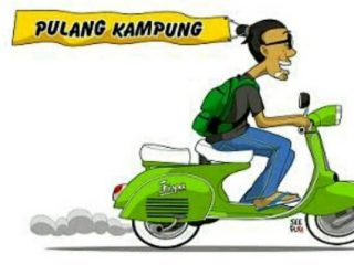 Ilustrasi Pulang Kampung menaiki sepeda motor