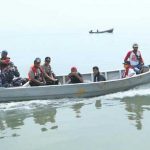 Tim Gugus Tugas Covid-19 melakukan patroli laut di Pematang Sei Baru, Kecamatan Silau Laut, Asahan.