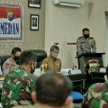 rapat koordinasi pengamanan malam takbiran perayaan Idul Fitri 1441 H/2020 di wilayah Kota Medan dan Kabupaten Deli Serdang di Ruang Rapat Rupatama Mapolrestabes Medan, Jalan HM Said Medan, Selasa (12/5/2020).