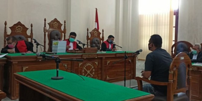 Chandra Lubis, Saksi meringankan untuk terdakwa Dzulmi Eldin saat memberikan keterangan di Persidangan