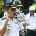 apel yang dipimpin Kadis Perhubungan Kota Medan, Iswar Lubis dan Kepala Balai Pengelola Transportasi Darat (BPTD) Wilayah II Provinsi Sumut, Putu Sumarjaya di Pelantaran Parkir Terminal Amplas, Kamis (14/5/2020).