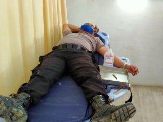Kanit Patroli Polsek Silaen, Aiptu Manahan Ferdinan S Nadapdap dibacok.