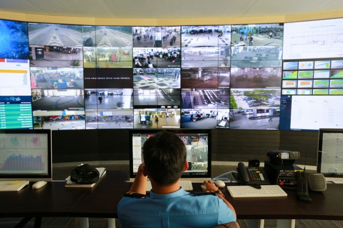 Tampilan CCTV PT Angkasa Pura II (Persero) Bandar Udara Internasional Deli Serdang.