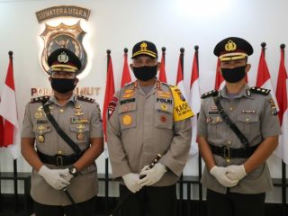 Kapolres Nias Selatan, AKBP Arke Furman Ambat, Kapolda Sumatera Utara (Sumut), Irjen Pol Martuani Sormin, dan Kabag Wassidik Ditreskrimsus Polda Bali, AKBP I Gede Nakti Widhiarta.