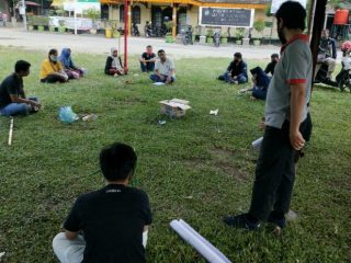 Persiapan Pelantikan PPS di Lapangan di Jalan Rahmadsyah, Medan Area