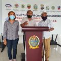 Ketua SMSI Sumut Zulfikar Tanjung (tengah), Wakil Ketua H Agus S Lubis dan Sekretaris Erris J Napitupulu (kiri).