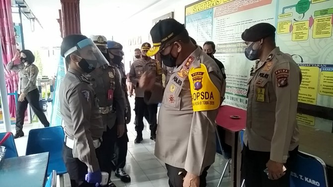 Kapolda Sumut, Irjen Pol Martuani Sormin saat kunjungan kerja ke Polres Tanah Karo, Kamis (18/6/2020).