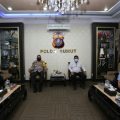 Kapolda Sumut Irjen Pol Martuani Sormin saat menerima audiensi Ketua Persatuan Wartawan Indonesia (PWI) Sumut, Hermansjah, dan Ketua Serikat Perusahaan Pers (SPS) Sumut Farianda Putra Sinik di Ruang Perjamuan Mapolda Sumut, Jumat (19/06/2020).