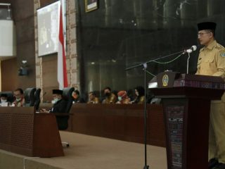 Wagub Sumut Musa Rajekshah dalam rapat paripurna di Ruang Rapat Paripurna DPRD Sumut