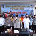 Kapolda Sumut Irjen Martuani Sorminsaat memimpin langsung press release pengungkapan kasus keributan di Mompang Julu di depan Gedung Direktorat Kriminal Umum Polda Sumut