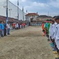 Pembukaan pertandingan sepakbola U-14 di Stadion Mini Soccer Batak United Jalan Titipapan Gang Rezeki No 10, Kelurahan Sei Sikambing D Kecamatan Medan Petisah.