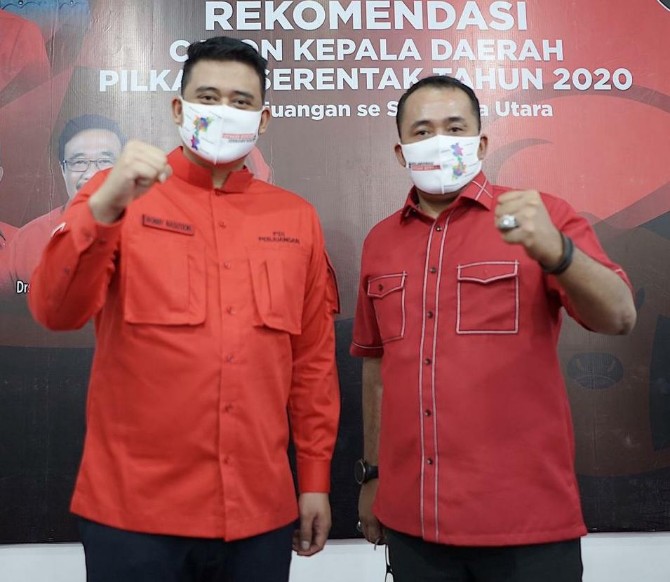 Bakal calon Walikota Medan 2020, Bobby Nasution dan bakal calon Wakil Walikota Medan, Aulia Rahman.