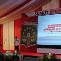 Gubernur Sumatera Utara (Sumut), Edy Rahmayadi saat peletakan baru pertama pertanda memulai pembangunan Sport Center Sumut.