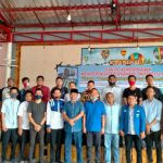 Foto bersama Dewan Pimpinan Daerah Komite Nasional Pemuda Indonesia Sumatera Utara (DPD KNPI Sumut), Jumat (14/8/2020) di Stadion Cafe, Medan.
