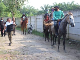 Kunjungan Medan Equestrian Club (MEC) salah satu komunitas penunggang kuda di Taman Edukasi Buah Cakra.