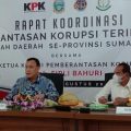 Rapat Koordinasi Pemberantasan Korupsi Terintegrasi Pemerintah Daerah se -Sumut bersama Ketua KPK RI, Firli Bahuri, di rumah dinas Gubsu, Kamis (27/8/2020).