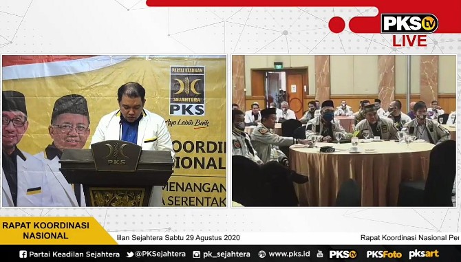 Pengumuman secara virtual oleh Tim Pemenangan Pilkada (TPP) DPP PKS lewat streaming Youtube PKS TV, Sabtu (29/8/2020).