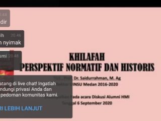 Prof Saidurrahman saat memaparkan materinya tentang Khilafah Perspektif Normatif dan Historis dalam webinar tadi malam.
