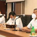 Sekda Kota Medan, Alrahman Pane, Syafruddin Lubis selaku Wakil Penanggung Jawab dan didampingi Isaac Yudhistira selaku Ketua Tim di Balai Kota Medan, Selasa (9/9/2020).