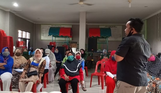 Lembaga Pengabdian/Pelayanan kepada Masyarakat (LPPM) Universitas Sumatera Utara (USU) memberikan pelatihan di Aula Kantor Camat Medan Polonia, Jumat (11/9/2020)