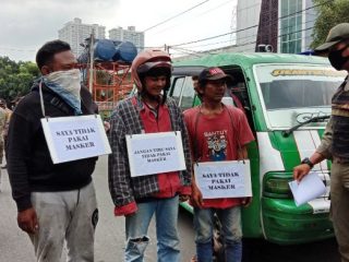Razia Masker saat Operasi Yustisi di jalan sekitaran Lapangan Merdeka, Senin (14/9/2020).
