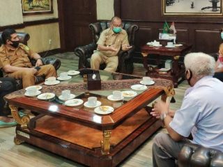 Kunjungan Serikat Media Siber Indonesia (SMSI) Sumut di Ruang Khusus Wali Kota, Balai Kota Medan.