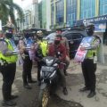Satlantas Polres padangsidimpuan saat melakukan razia masker
