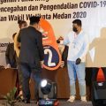 Bobby Nasution - Salman Alfarisi saat mendapatkan nomor urut 2 dalam pemilihan nomor urut yang digelar KPU Kota Medan di Hotel Santika Dyandra, Kamis (24/9/2020).