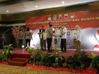 Deklarasi Damai Pemilihan Walikota dan Wakil Walikota Kota Medan di Ballroom Hotel Emerald Garden, Rabu (30/9/2020)